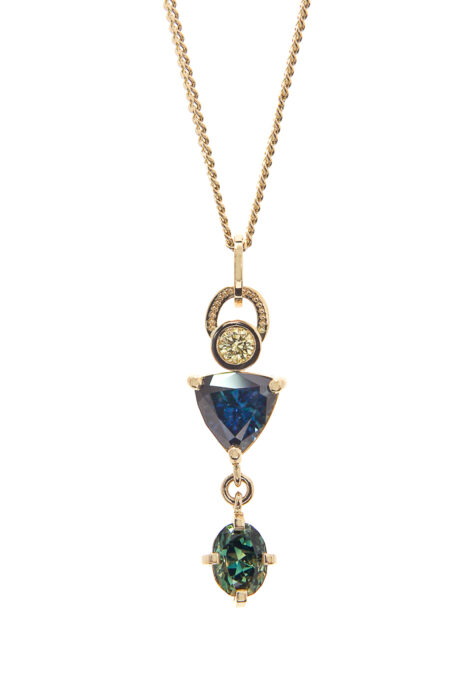 Parti Sapphire and Diamond Pendant