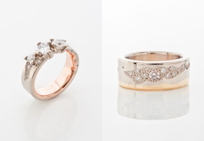 Selection of white ‘Cherry Blossom’ Style Rings