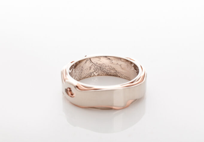 Glacial Wedding Ring with Colorado Engraving