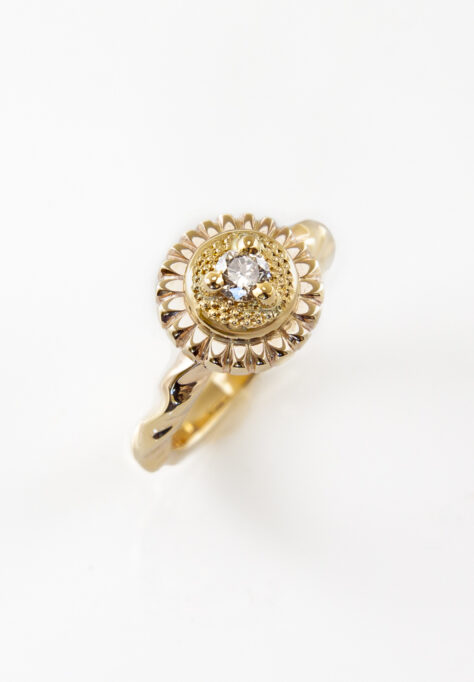 Champagne Diamond Sunflower Ring